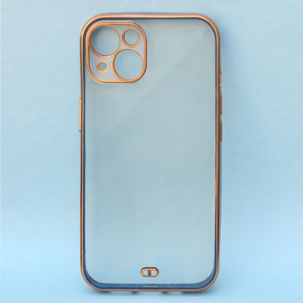 Blue Electroplated Transparent Case for Apple iphone 13 mini - The Hatke