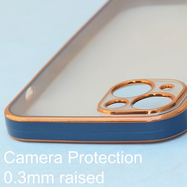 Blue Electroplated Transparent Case for Apple iphone 13 mini - The Hatke