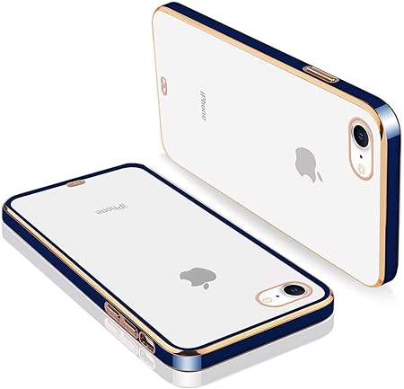 Blue Electroplated Transparent Case for Apple iphone 7 - The Hatke