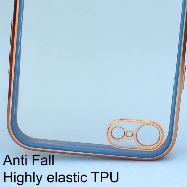 Blue Electroplated Transparent Case for Apple iphone 7 - The Hatke