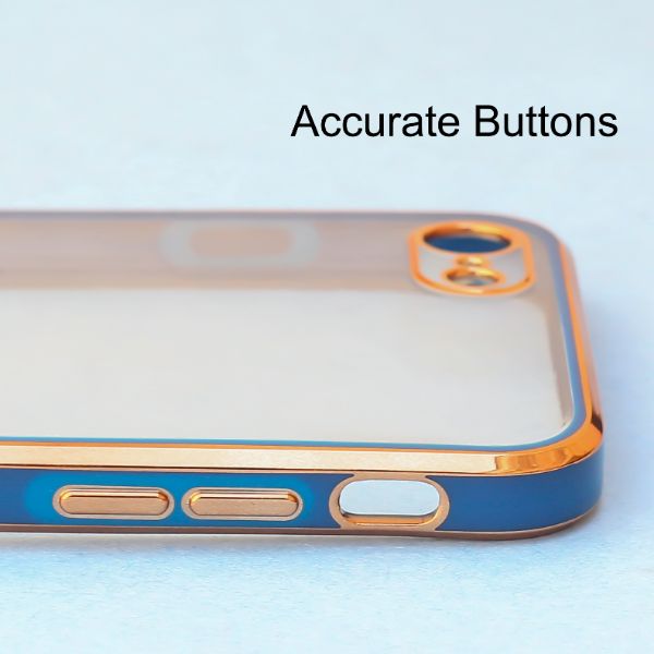 Blue Electroplated Transparent Case for Apple iphone 7 - The Hatke