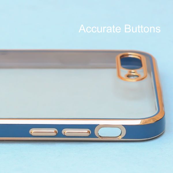 Blue Electroplated Transparent Case for Apple iphone 7 Plus - The Hatke
