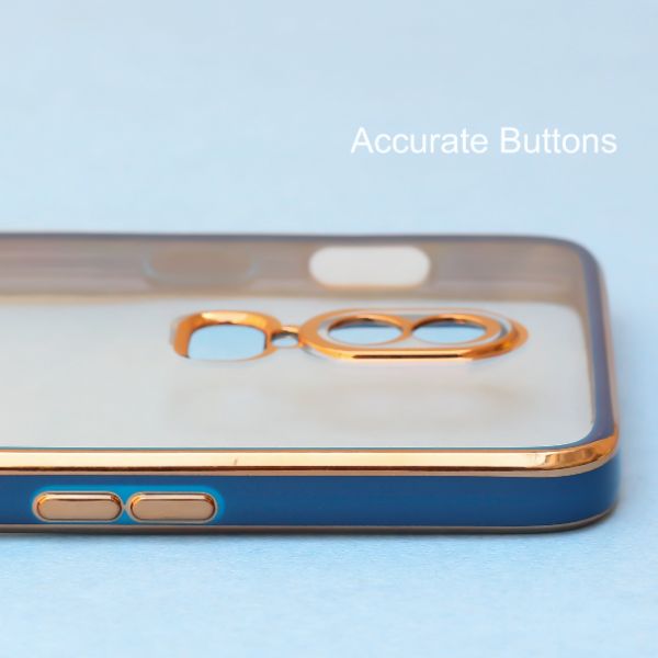 Blue Electroplated Transparent Case for Oneplus 6 - The Hatke