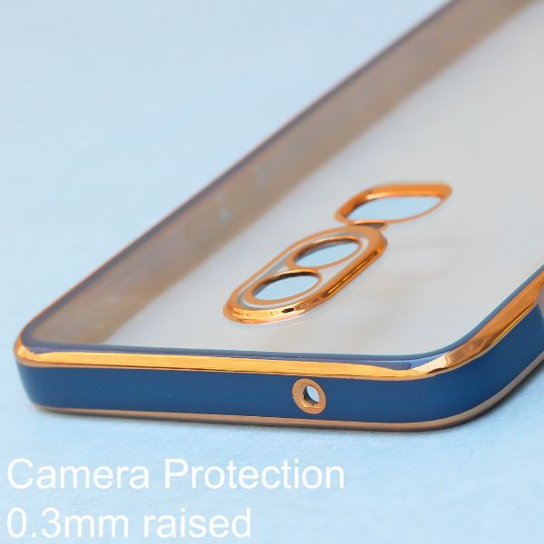 Blue Electroplated Transparent Case for Oneplus 6 - The Hatke