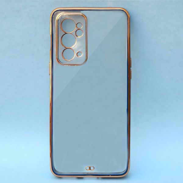 Blue Electroplated Transparent Case for Oneplus 9RT - The Hatke
