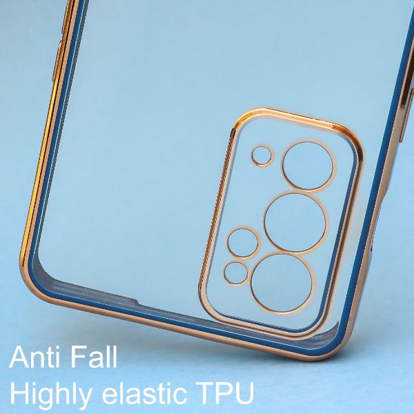 Blue Electroplated Transparent Case for Oneplus 9RT - The Hatke
