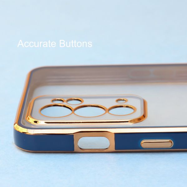 Blue Electroplated Transparent Case for Oneplus 9RT - The Hatke