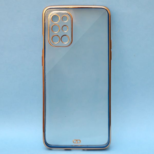Blue Electroplated Transparent Case for Oneplus 9R - The Hatke