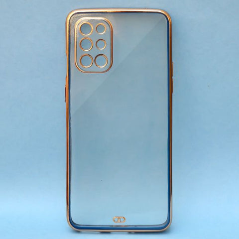 Blue Electroplated Transparent Case for Oneplus 9R - The Hatke