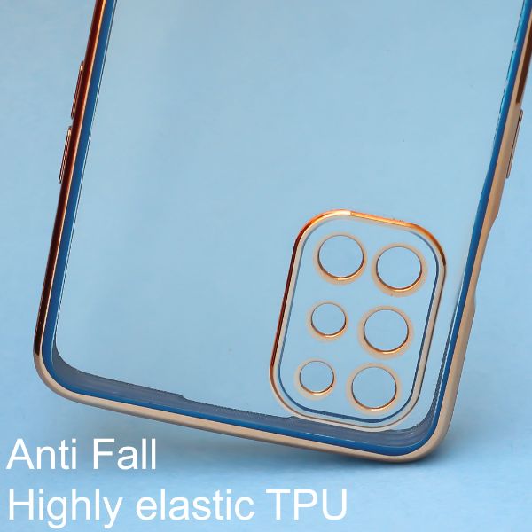 Blue Electroplated Transparent Case for Oneplus 9R - The Hatke