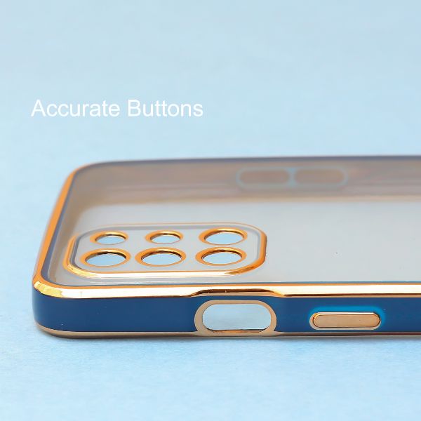 Blue Electroplated Transparent Case for Oneplus 9R - The Hatke