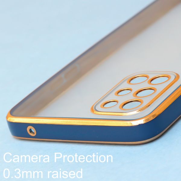 Blue Electroplated Transparent Case for Oneplus 9R - The Hatke