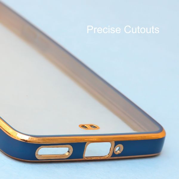 Blue Electroplated Transparent Case for Oneplus 9R - The Hatke