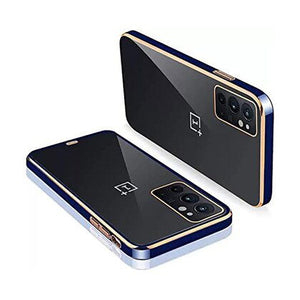 Blue Electroplated Transparent Case for Oneplus 9 Pro - The Hatke