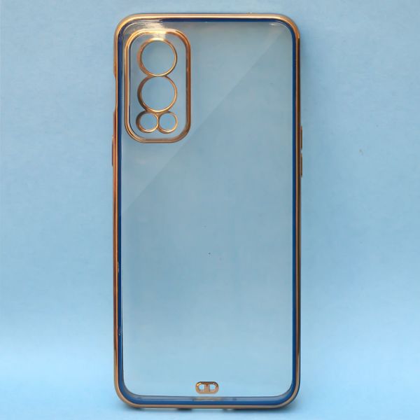 Blue Electroplated Transparent Case for Oneplus Nord 2 - The Hatke