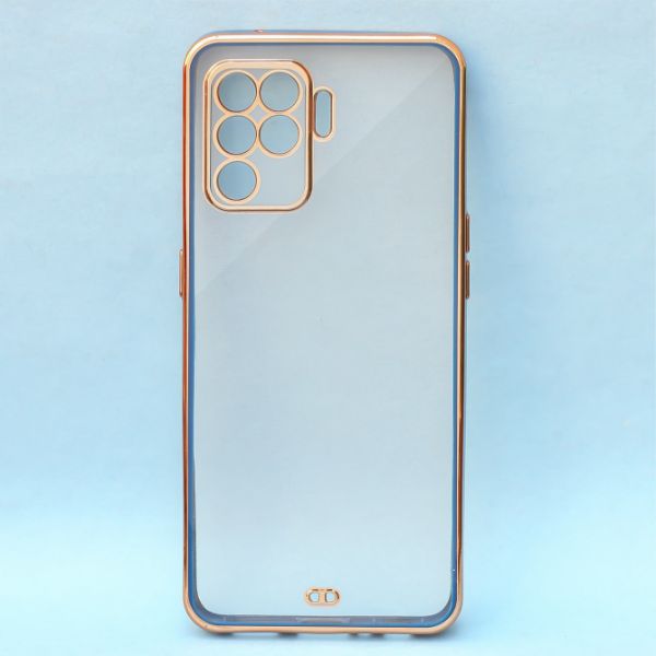 Blue Electroplated Transparent Case for Oppo F19 Pro - The Hatke