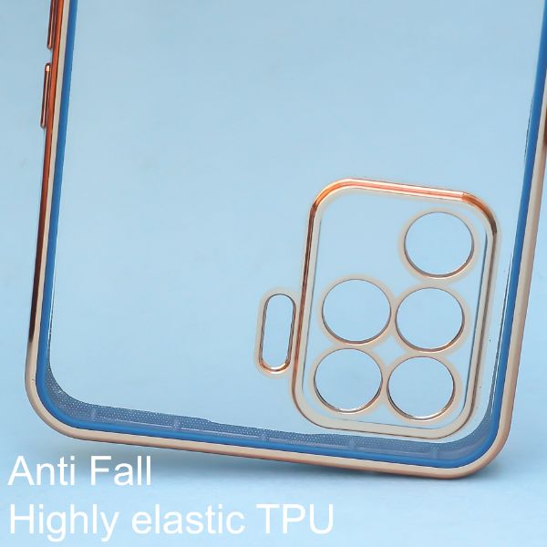 Blue Electroplated Transparent Case for Oppo F19 Pro - The Hatke
