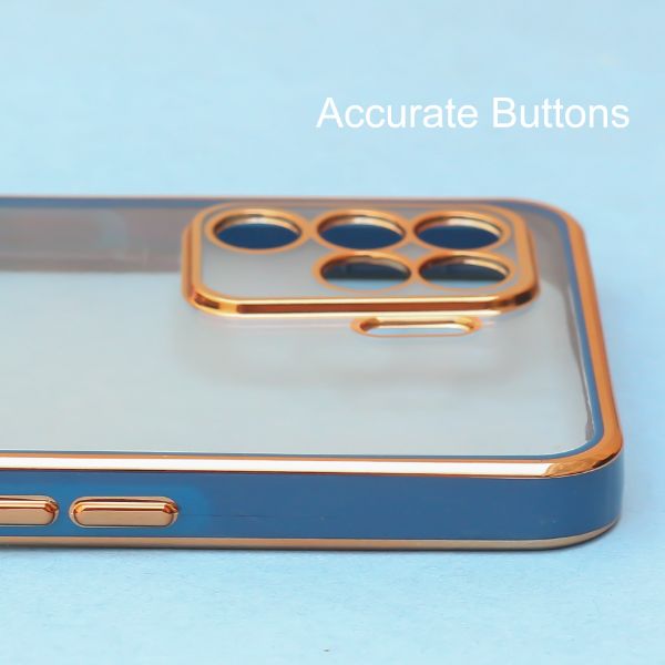 Blue Electroplated Transparent Case for Oppo F19 Pro - The Hatke
