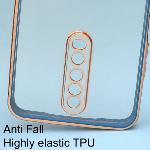 Blue Electroplated Transparent Case for Poco X2 - The Hatke