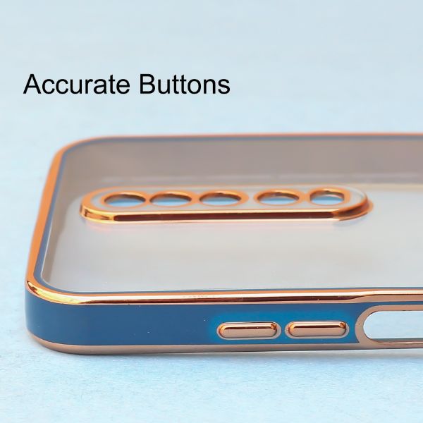 Blue Electroplated Transparent Case for Poco X2 - The Hatke