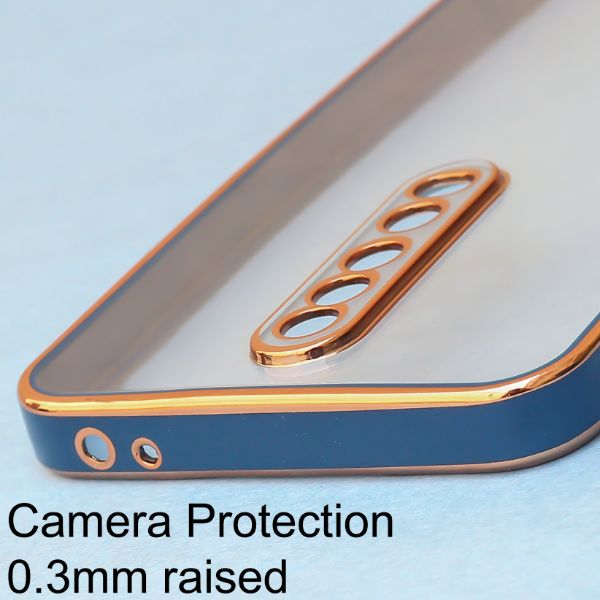 Blue Electroplated Transparent Case for Poco X2 - The Hatke