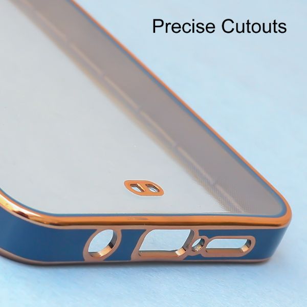 Blue Electroplated Transparent Case for Poco X2 - The Hatke