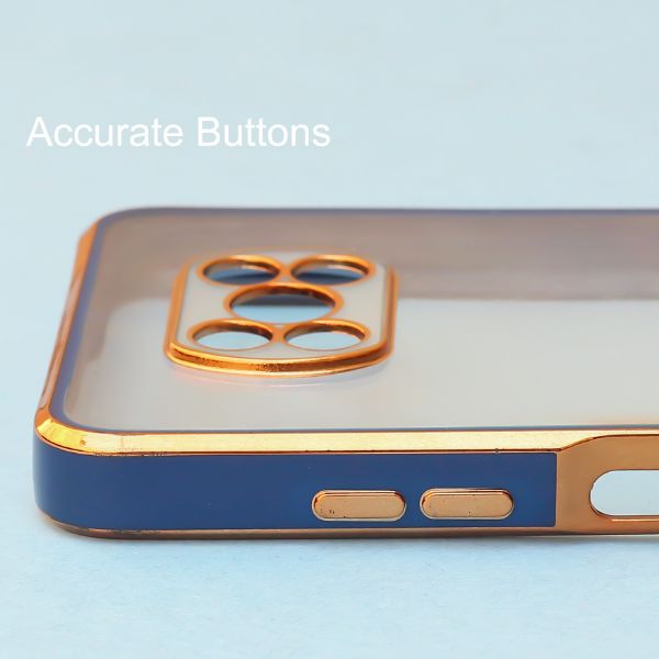 Blue Electroplated Transparent Case for Poco X3 - The Hatke