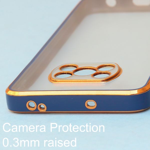 Blue Electroplated Transparent Case for Poco X3 - The Hatke