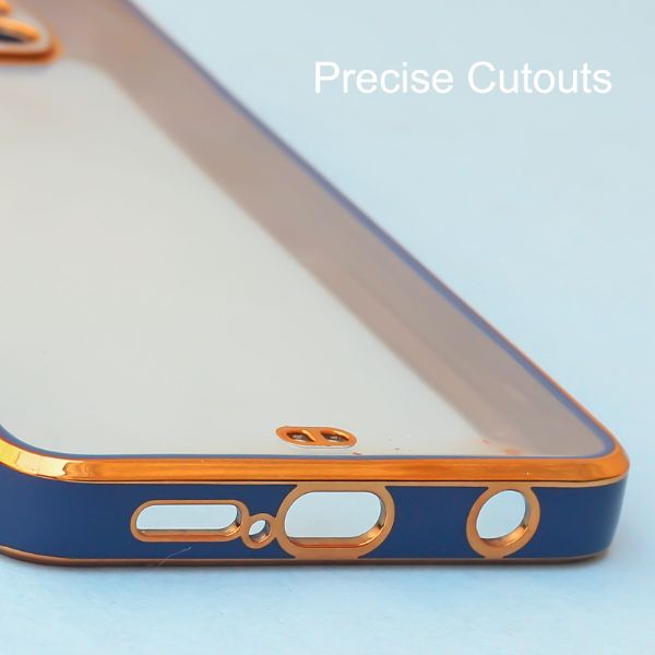 Blue Electroplated Transparent Case for Poco X3 - The Hatke