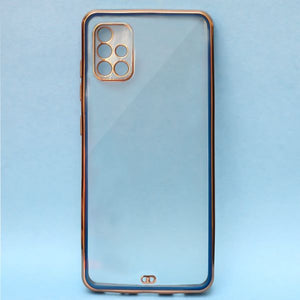 Blue Electroplated Transparent Case for Samsung A51 - The Hatke