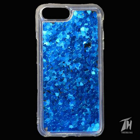 Blue Glitter Heart Case For Apple iphone 7 plus - The Hatke