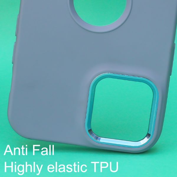 Blue Guardian Metal Logo cut Case for Apple iphone 14 Pro - The Hatke