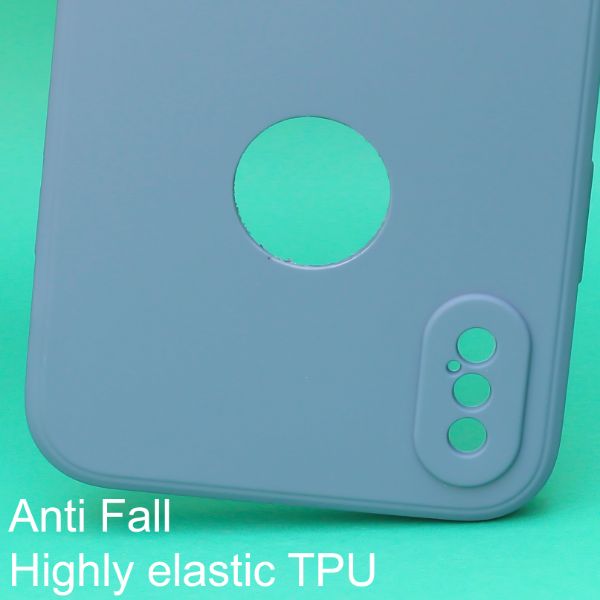 Blue Logo Cut Candy Silicone Case for Apple Iphone X/Xs - The Hatke