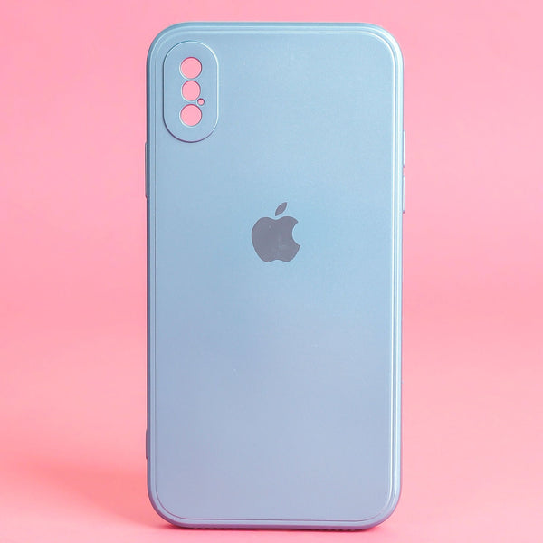Blue Metallic Finish Silicone Case for Apple Iphone X/Xs - The Hatke