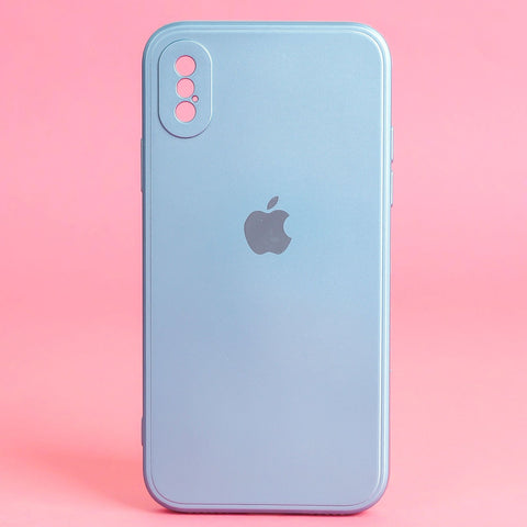 Blue Metallic Finish Silicone Case for Apple Iphone X/Xs - The Hatke