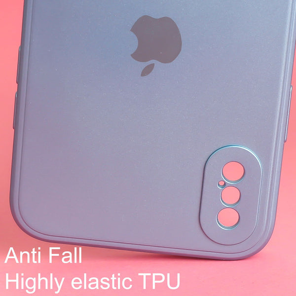 Blue Metallic Finish Silicone Case for Apple Iphone X/Xs - The Hatke