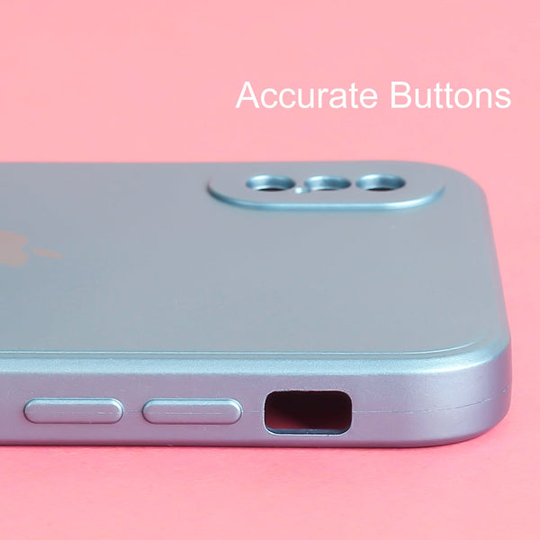 Blue Metallic Finish Silicone Case for Apple Iphone X/Xs - The Hatke