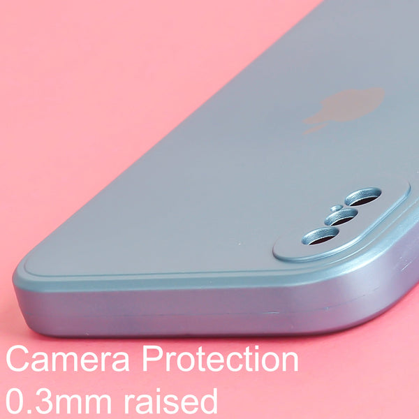 Blue Metallic Finish Silicone Case for Apple Iphone X/Xs - The Hatke