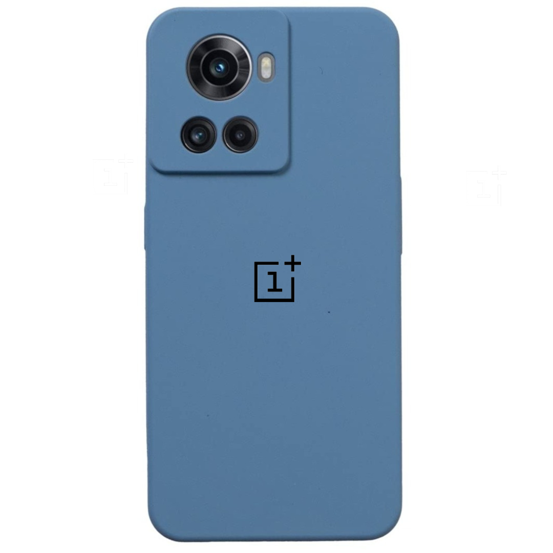 Blue Original Camera Safe Silicone case for Oneplus 10R - The Hatke