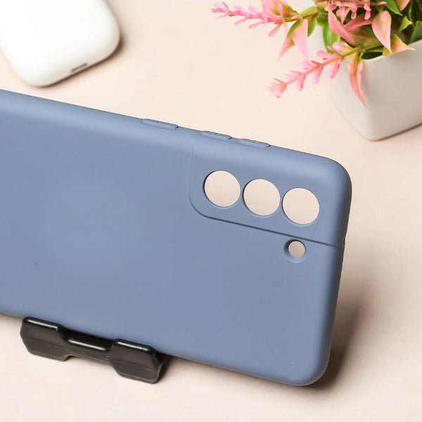 Blue Original Camera Safe Silicone case for Samsung S21 FE - The Hatke