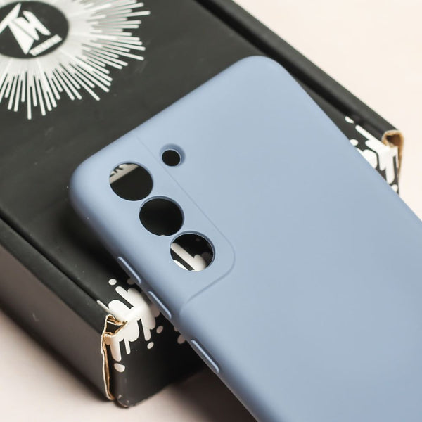 Blue Original Camera Safe Silicone case for Samsung S21 FE - The Hatke