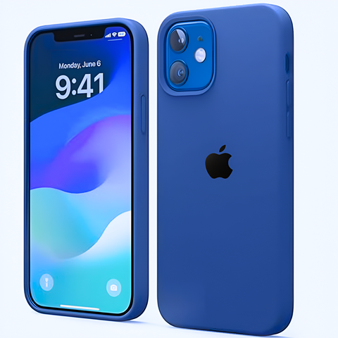 Blue Original Silicone case for Apple iPhone 12 - The Hatke