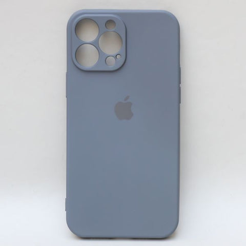 Blue Original camera Safe Silicone Case for Apple Iphone 14 Pro - The Hatke
