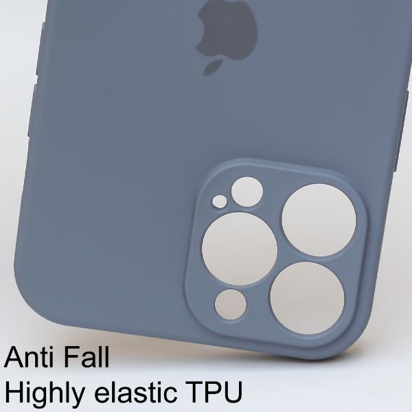 Blue Original camera Safe Silicone Case for Apple Iphone 14 Pro - The Hatke