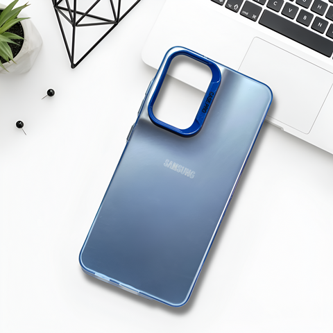 Blue Rgiem Slim Slicone Non-Yellowing Protective Case for Samsung A34 - The Hatke