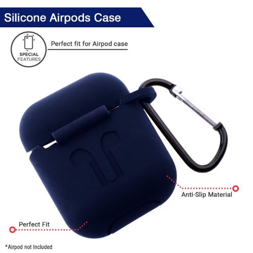 Blue Silicone Case For Apple Airpods 1/2 - The Hatke