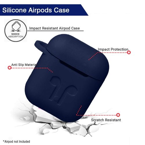 Blue Silicone Case For Apple Airpods 1/2 - The Hatke