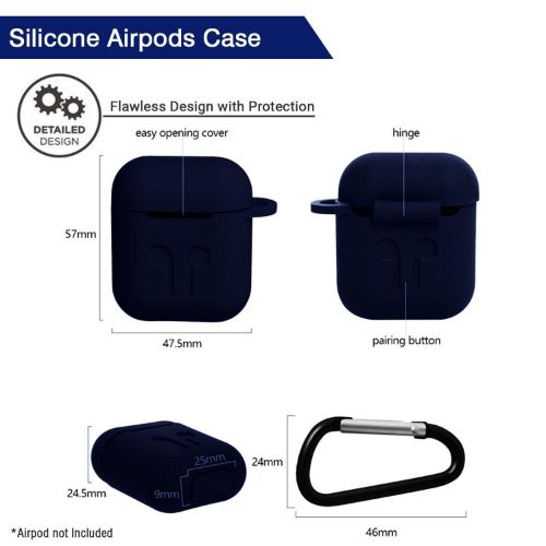 Blue Silicone Case For Apple Airpods 1/2 - The Hatke