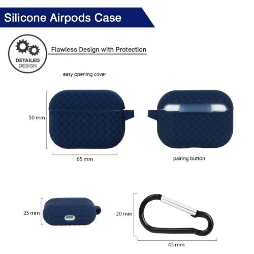 Blue Stylish Silicone Case For Apple Airpods 3 - The Hatke