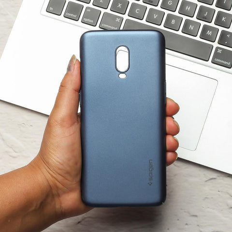 Blue Thin Fit (TPU + Poly Carbonate) case for Oneplus 6T - The Hatke